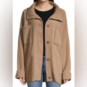 Cost Plus World Market Taupe Fleece Shacket With Pockets ✨